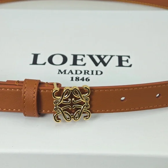 Loewe Tan Leather Belt with Gold Accent m_6965aa0621bd42238250a021.jpg main image 3